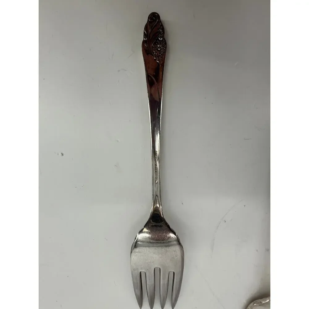 Oneida Community Evening Star Silverplate Salad Dessert Forks 1950s Lot of 8